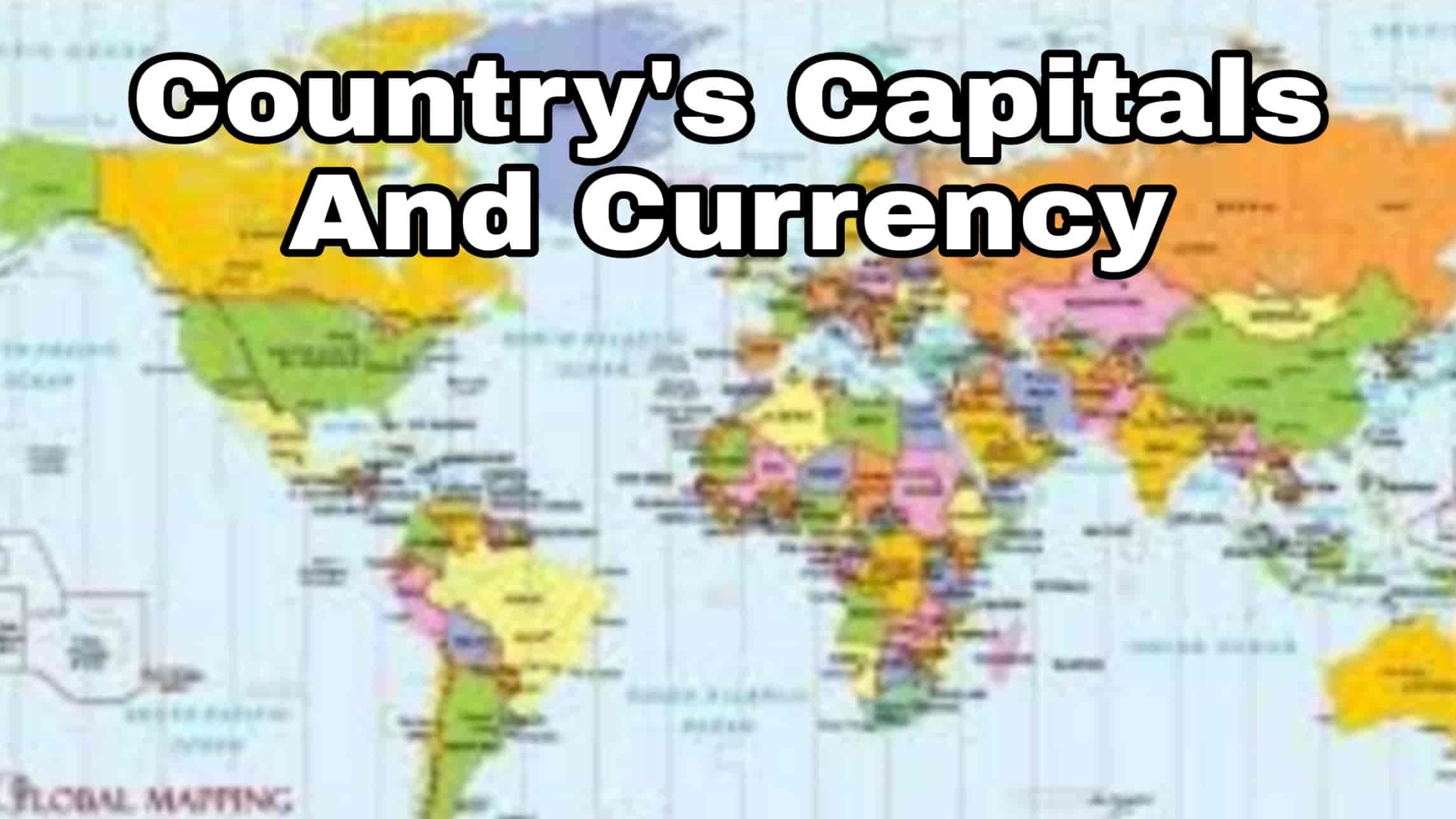 GK Countries Capitals and Currency Quiz Multiple Choice