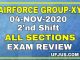 Airforce 04 November 2020 2nd Shift All Questions
