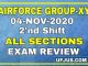 Airforce 04 November 2020 2nd Shift All Questions