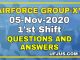 05-Nov-2020 1st Shift Airforce Group-XY Questions and Answers