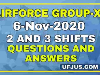 6th Nov 2020 2nd and 3rd Shift Airforce Group-XY Exam