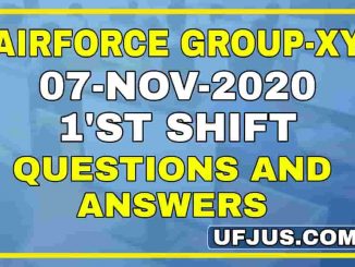 7th Nov 2020 1st Shift Airforce Group-XY Exam