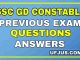 SSC GD GK Previous Exam Questions and Answers
