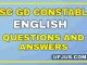 SSC GD English Most Important Previous Papers