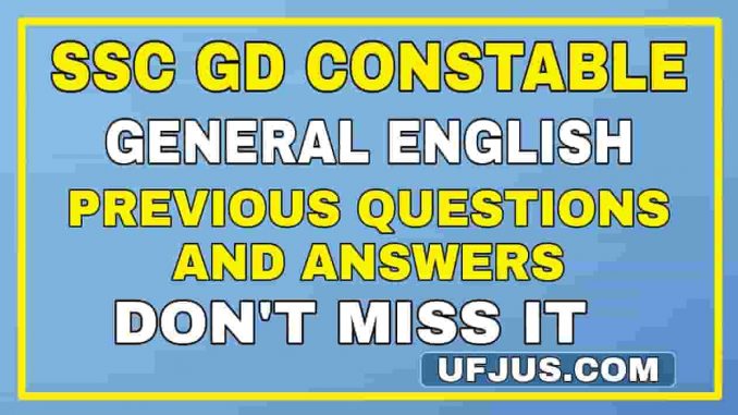 SSC GD English Previous Exam Paper Test-2 SSC GD English Previous Exam Paper Test-2