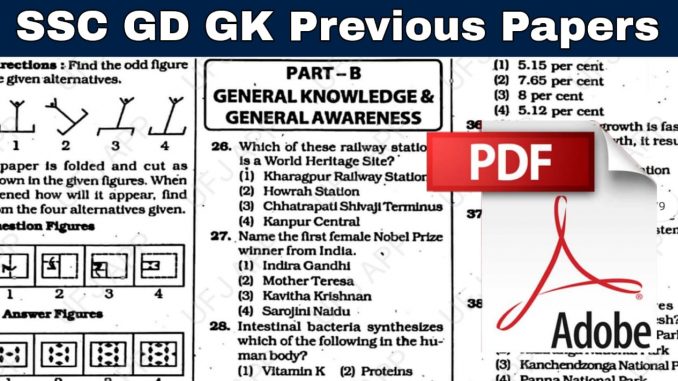 SSC GD GK Previous Questions and Answers SSC GD GK Previous Questions and Answers