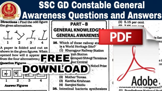SSC GD General Awareness Questions and Answers SSC GD General Awareness Questions and Answers