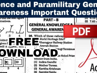 General Awareness important Questions and Answers
