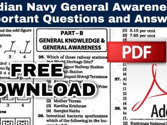 Navy General Awareness Important Questions and Answers