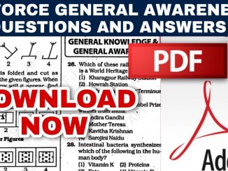 Airforce General Awareness Questions and Answers