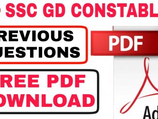 SSC GD Constable General Awareness Questions PDF