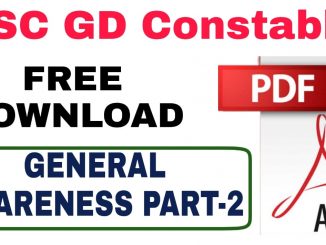 SSC GD Constable General Awareness Questions PDF - 2