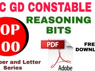 SSC GD Number and Letter Series 100 Bits
