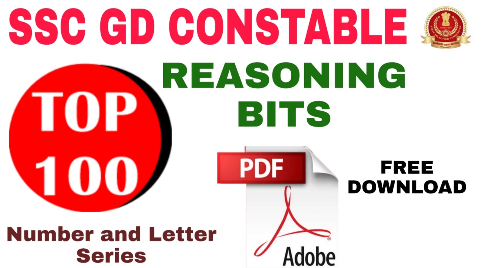 SSC GD Number and Letter Series 100 Bits