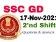 SSC GD 17 November 2021 2'nd Shift Questions and Answers