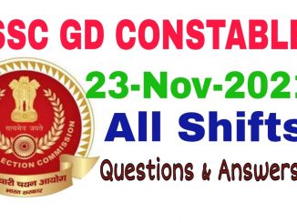 SSC GD 23 November 2021 All Shift Questions and Answers