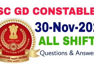SSC GD 29 November 2021 All Shift Questions and Answers