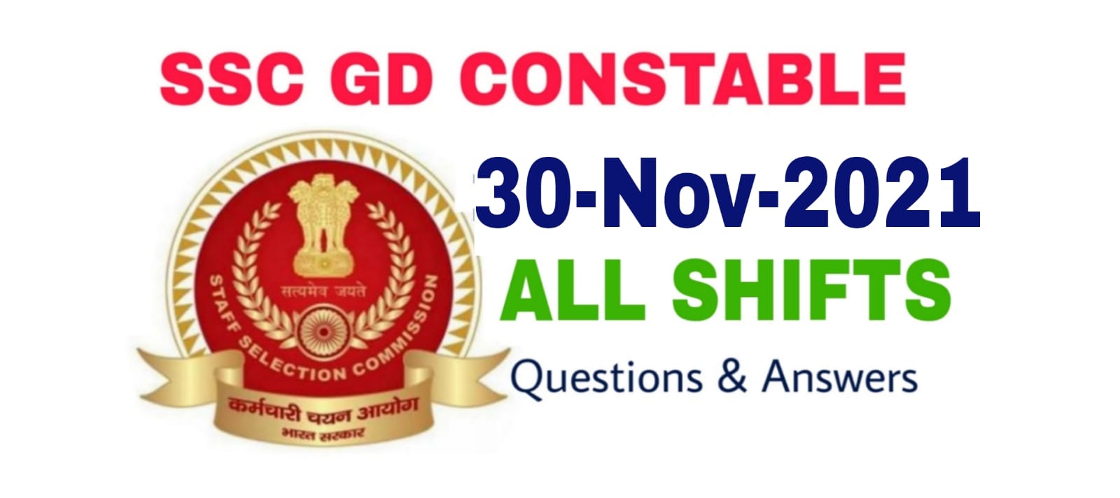 SSC GD 29 November 2021 All Shift Questions and Answers