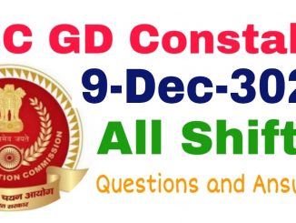 SSC GD 9 December 2021 All Shift Questions and Answers