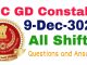 SSC GD 9 December 2021 All Shift Questions and Answers