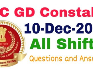 SSC GD 10 December 2021 All Shift Questions and Answers