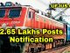 Indian Railway 2.65 lakhs Posts Notification 2022