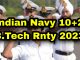 Navy 10+2 B.Tech Entry Scheme 2023 Notification