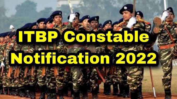 ITBP Constable Pioneer Notification 2022