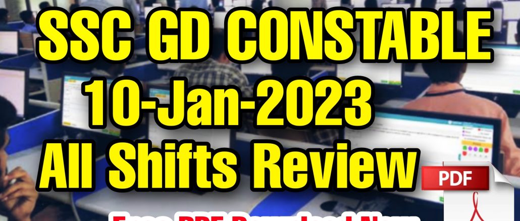 SSC GD 10 January 2023 All Shifts Questions and Answers