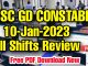 SSC GD 10 January 2023 All Shifts Questions and Answers