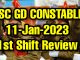 SSC GD 11 January 2023 1st Shift Questions and Answers