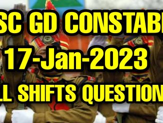 SSC GD 17 January 2023 All Shifts Questions and Answers