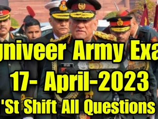 Agniveer Army 17 April 2023 1st Shift Questions