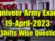 Agniveer Army 19 April 2023 All Shifts Questions