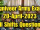 Agniveer Army 20 April 2023 All Shifts Questions