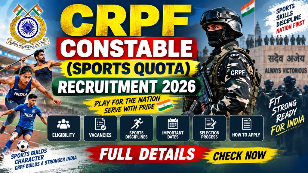 CRPF Constable (Sports Quota) Recruitment 2026