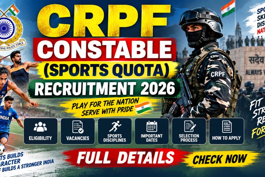 CRPF Constable (Sports Quota) Recruitment 2026